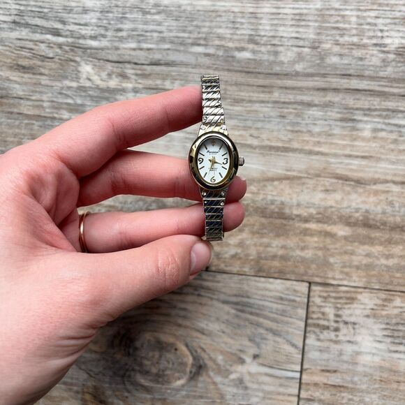 Precision by Gruen Diamond Quartz Watch Womens Two Tone Dainty Small main image 7